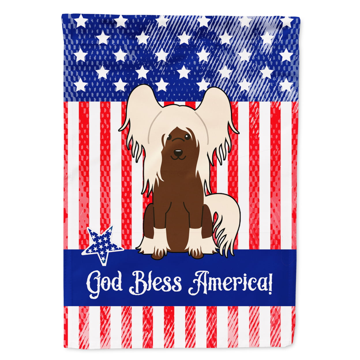 BB3108GF Patriotic USA Chinese Crested Cream Garden Size Flag