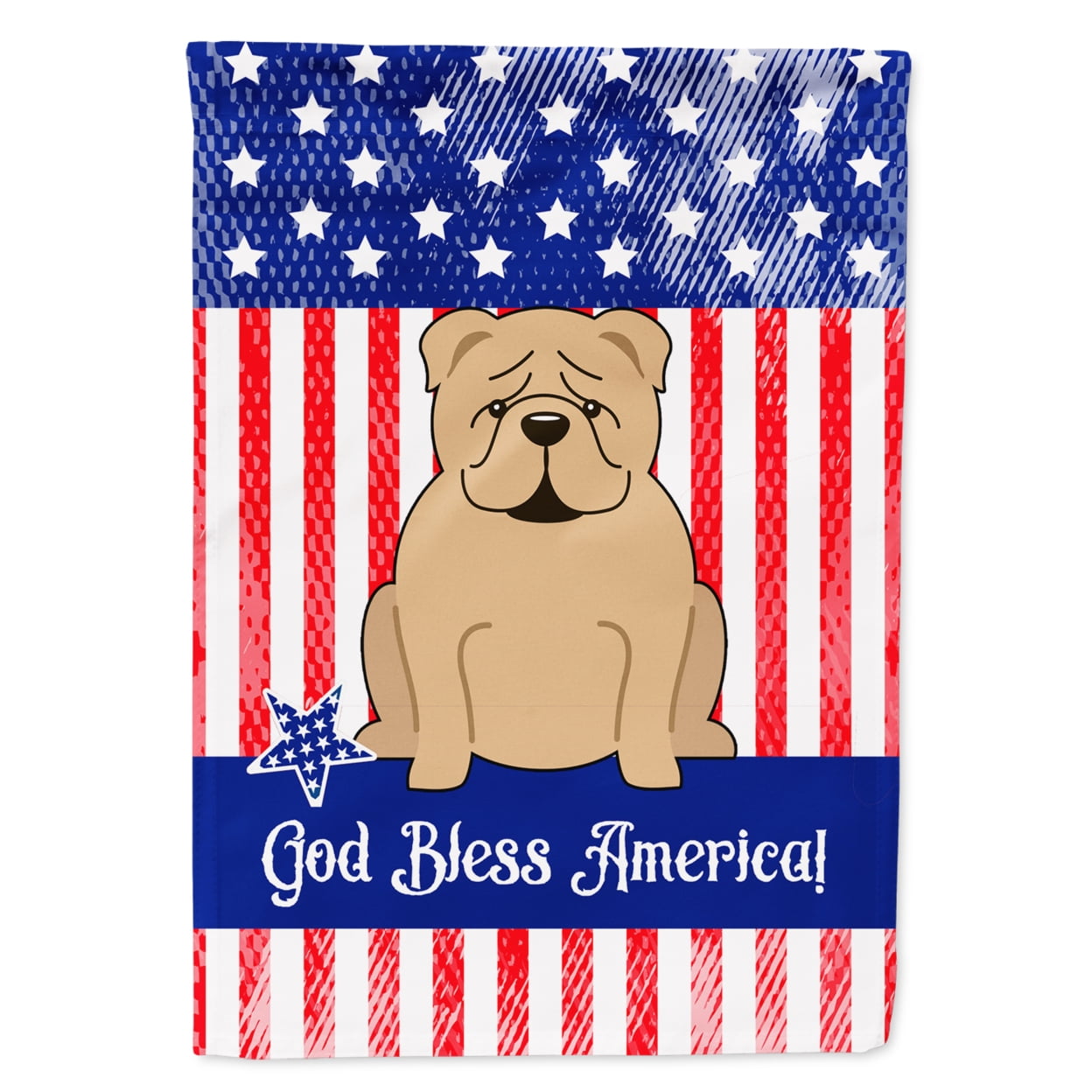 BB3119GF Patriotic USA English Bulldog Fawn Garden Size Flag