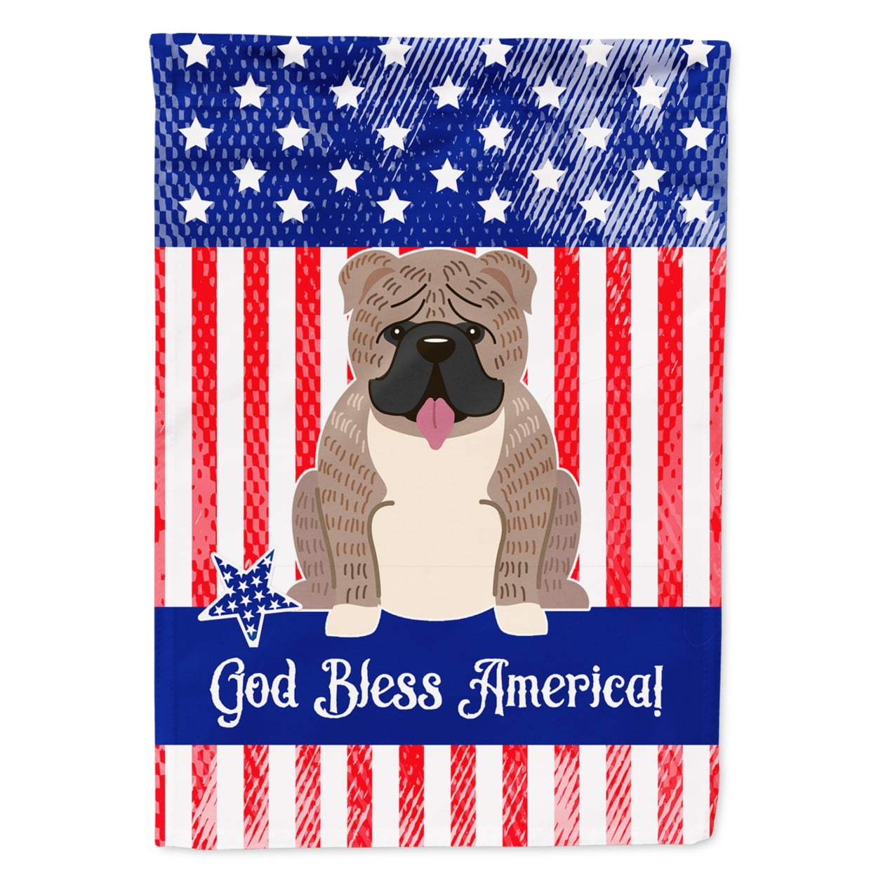 BB3121GF Patriotic USA English Bulldog Grey Brindle Garden Size Flag