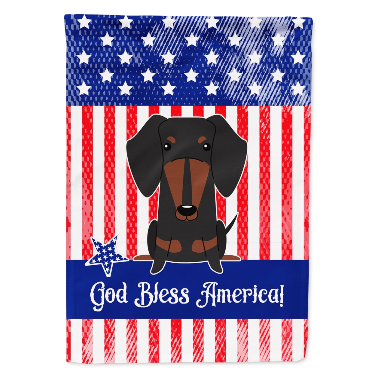 BB3127GF Patriotic USA Dachshund Black Tan Garden Size Flag