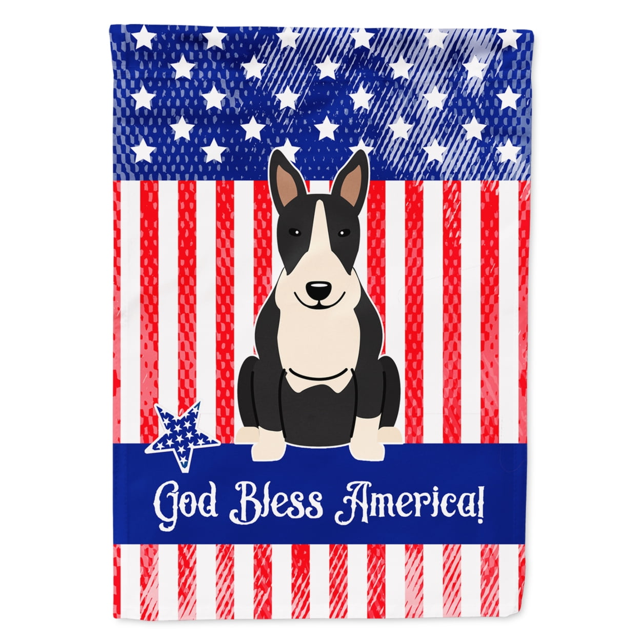 BB3128GF Patriotic USA Bull Terrier Black White Garden Size Flag