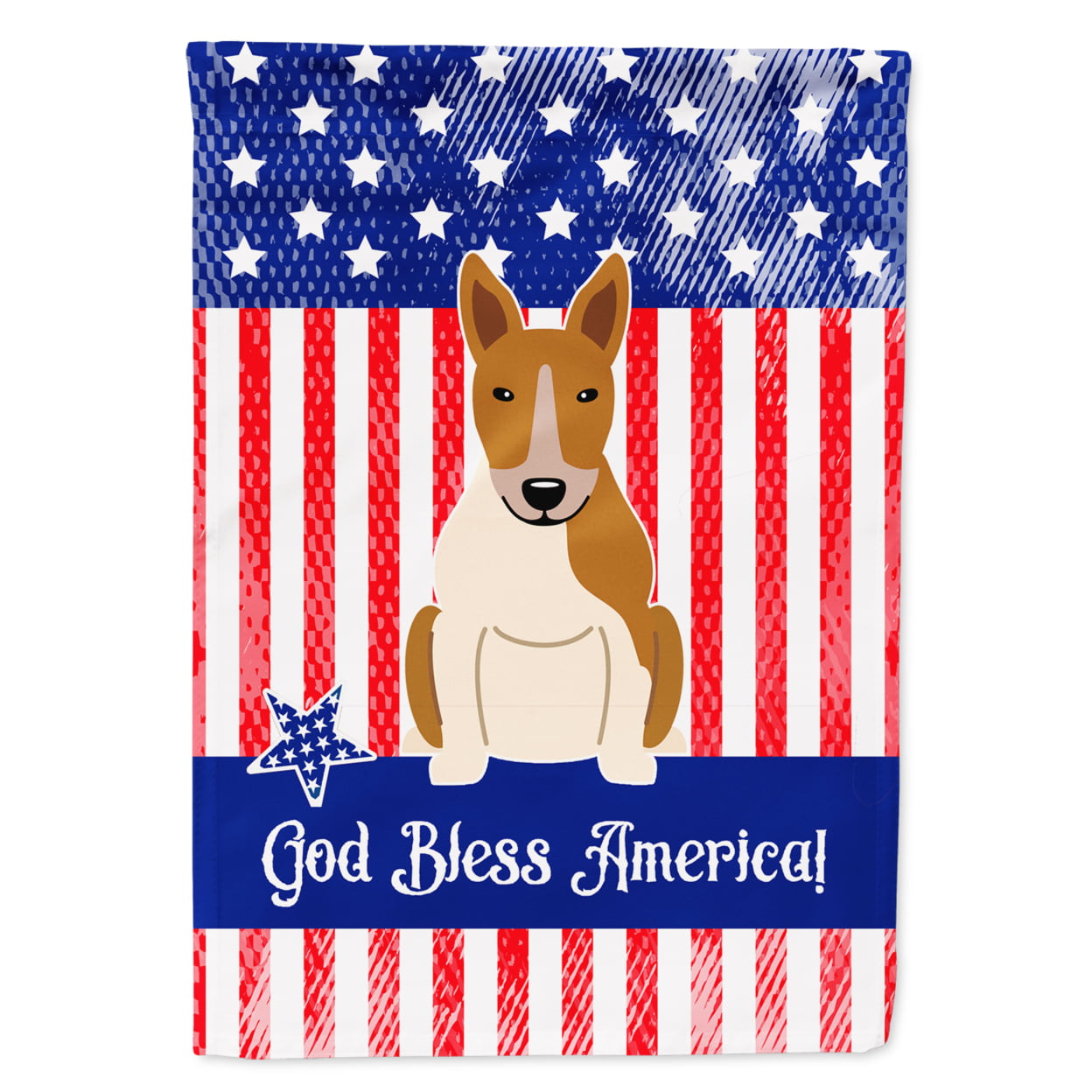 BB3130GF Patriotic USA Bull Terrier Red White Garden Size Flag