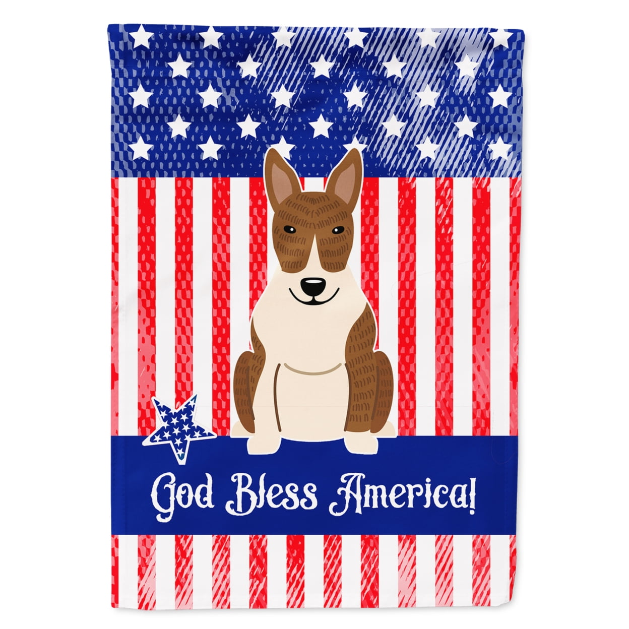 BB3132GF Patriotic USA Bull Terrier Brindle Garden Size Flag