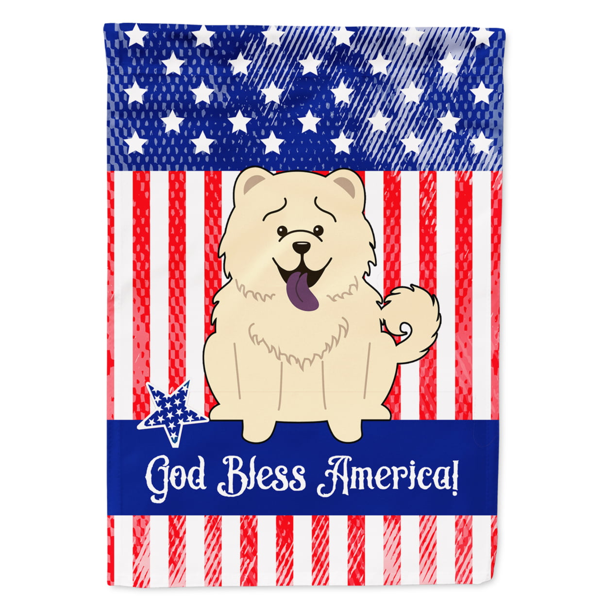 BB3135GF Patriotic USA Chow Chow White Garden Size Flag