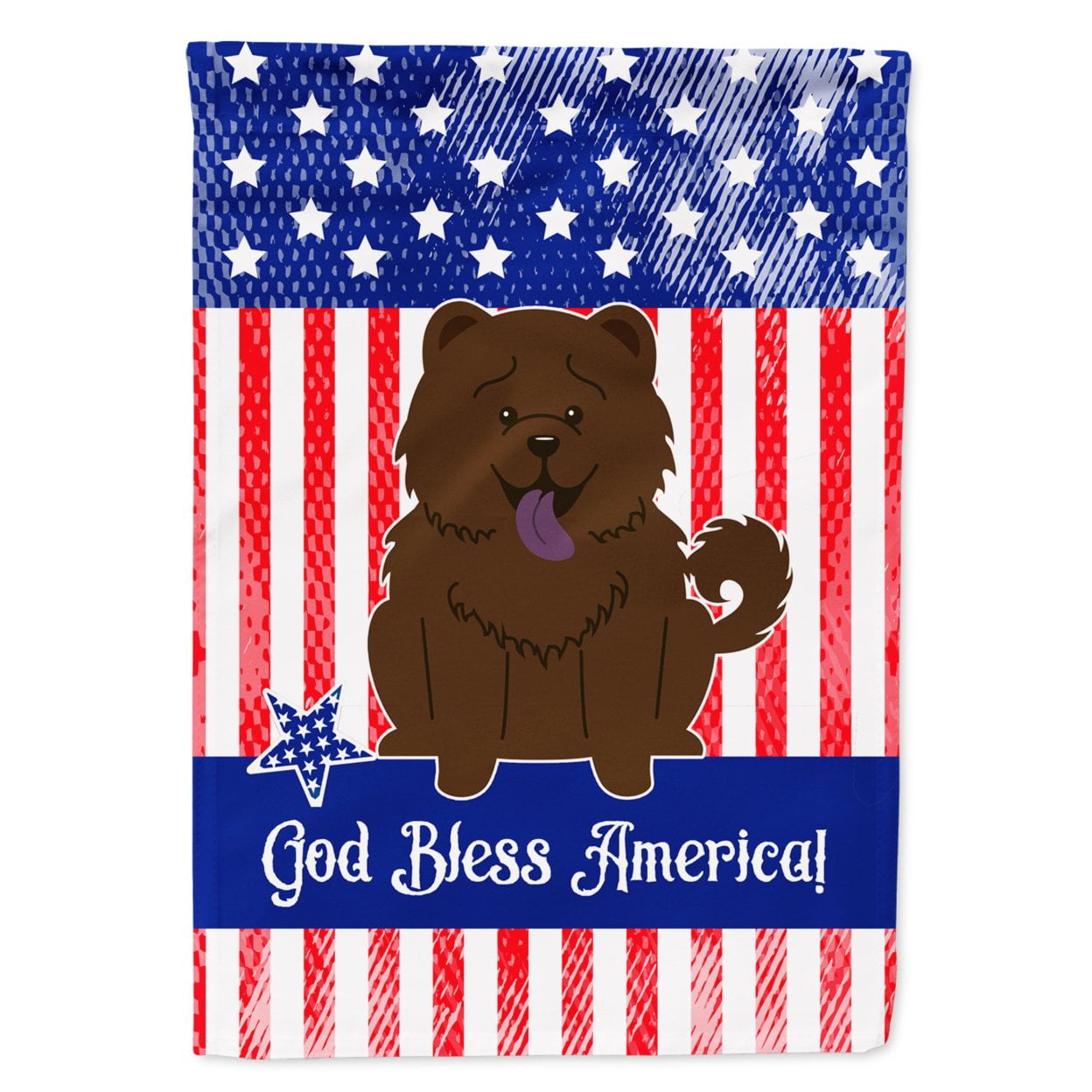 BB3136GF Patriotic USA Chow Chow Chocolate Garden Size Flag
