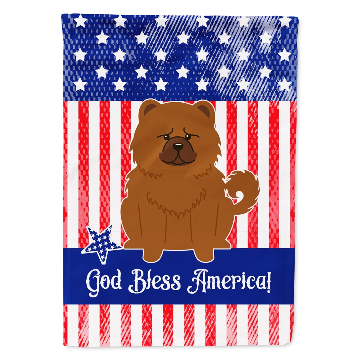 BB3137GF Patriotic USA Chow Chow Red Garden Size Flag