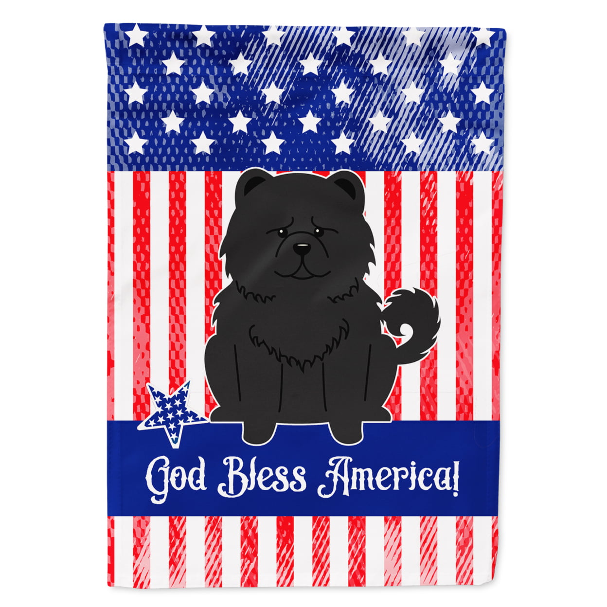 BB3138GF Patriotic USA Chow Chow Black Garden Size Flag