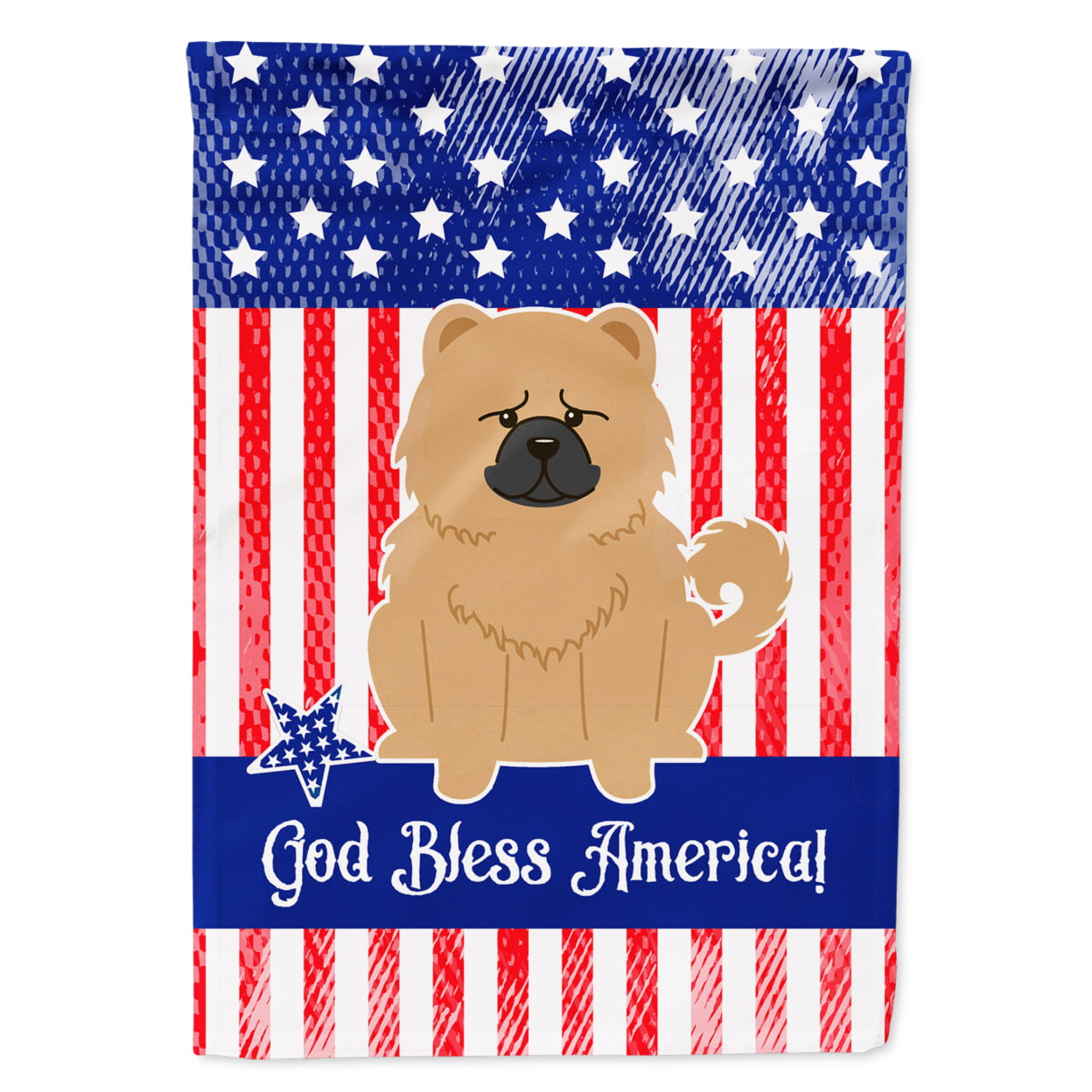 BB3139GF Patriotic USA Chow Chow Cream Garden Size Flag
