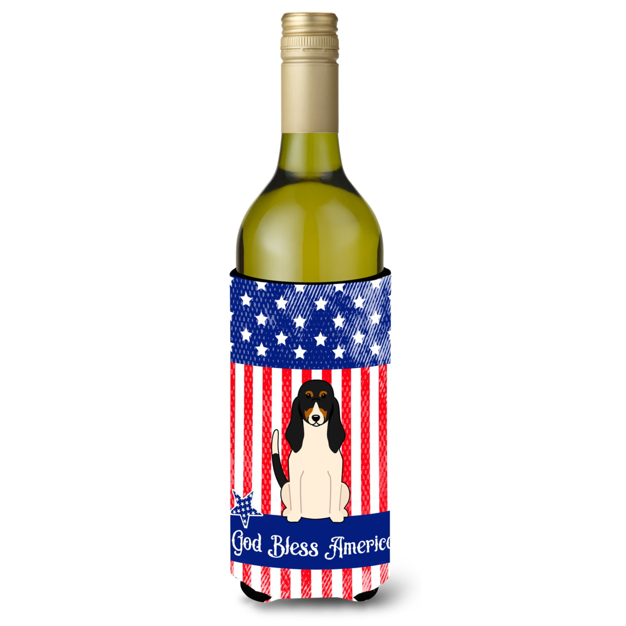 Patriotic USA Swiss Hound Wine Bottle Beverge Insulator Hugger