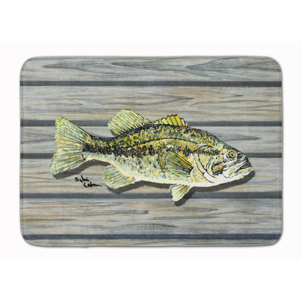 8493-RUG Fish Bass Small Mouth Machine Washable Memory Foam Mat