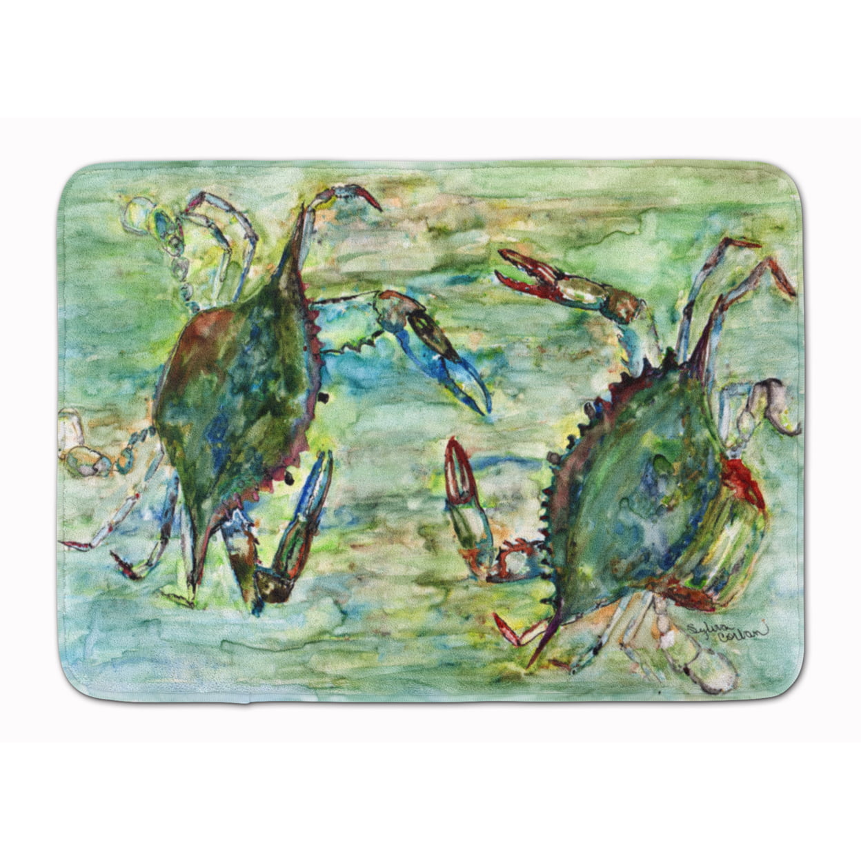 8940RUG Blue Crab Standoff Machine Washable Memory Foam Mat