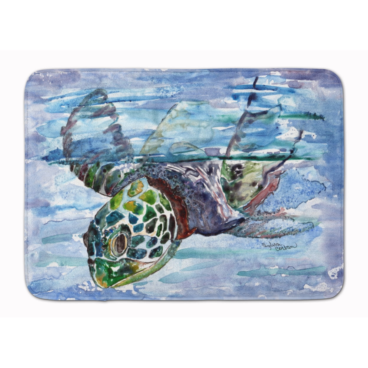 8941RUG Loggerhead Turtle in a Dive Machine Washable Memory Foam Mat