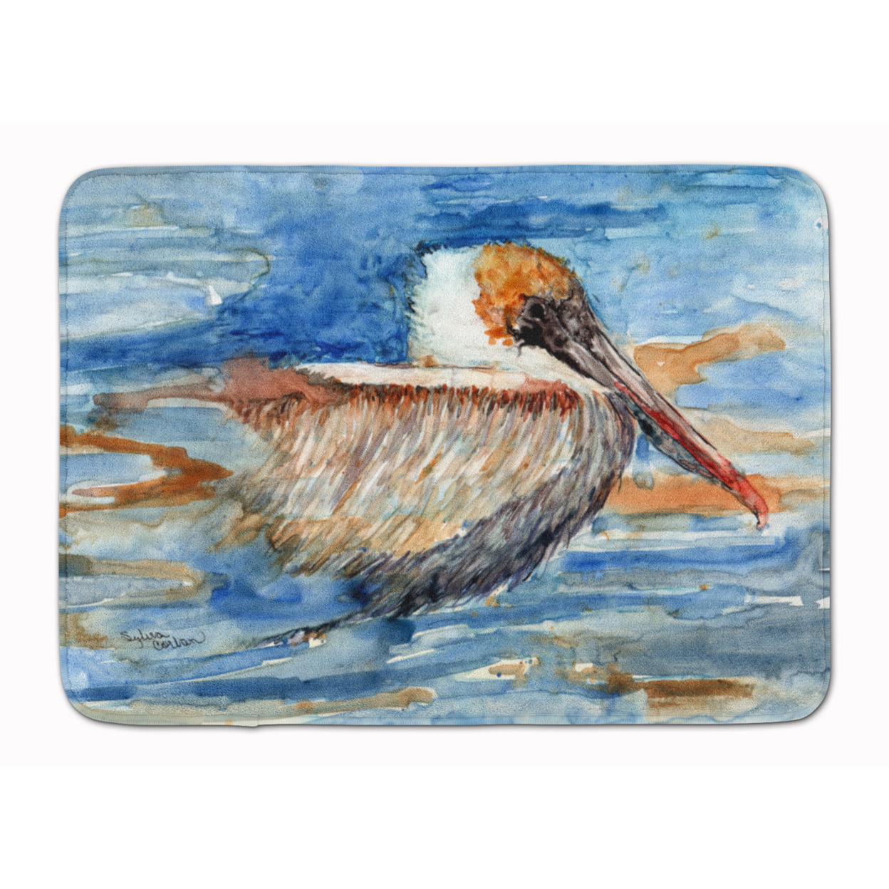 8942RUG Pelican in the Water Machine Washable Memory Foam Mat