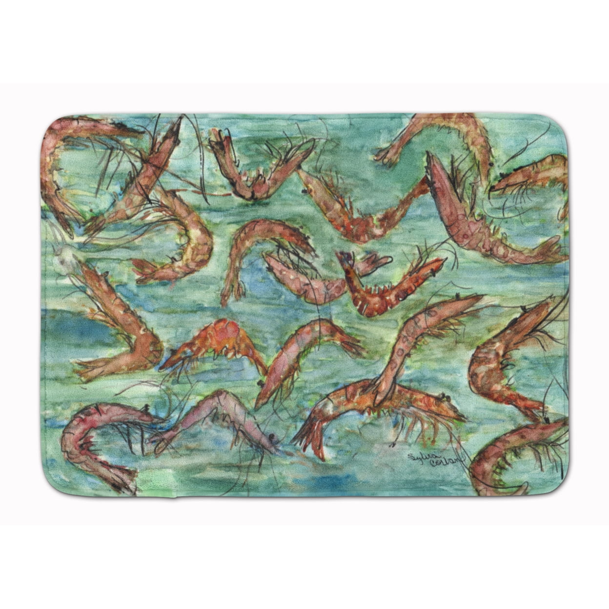 8943RUG Catch of Shrimp Machine Washable Memory Foam Mat