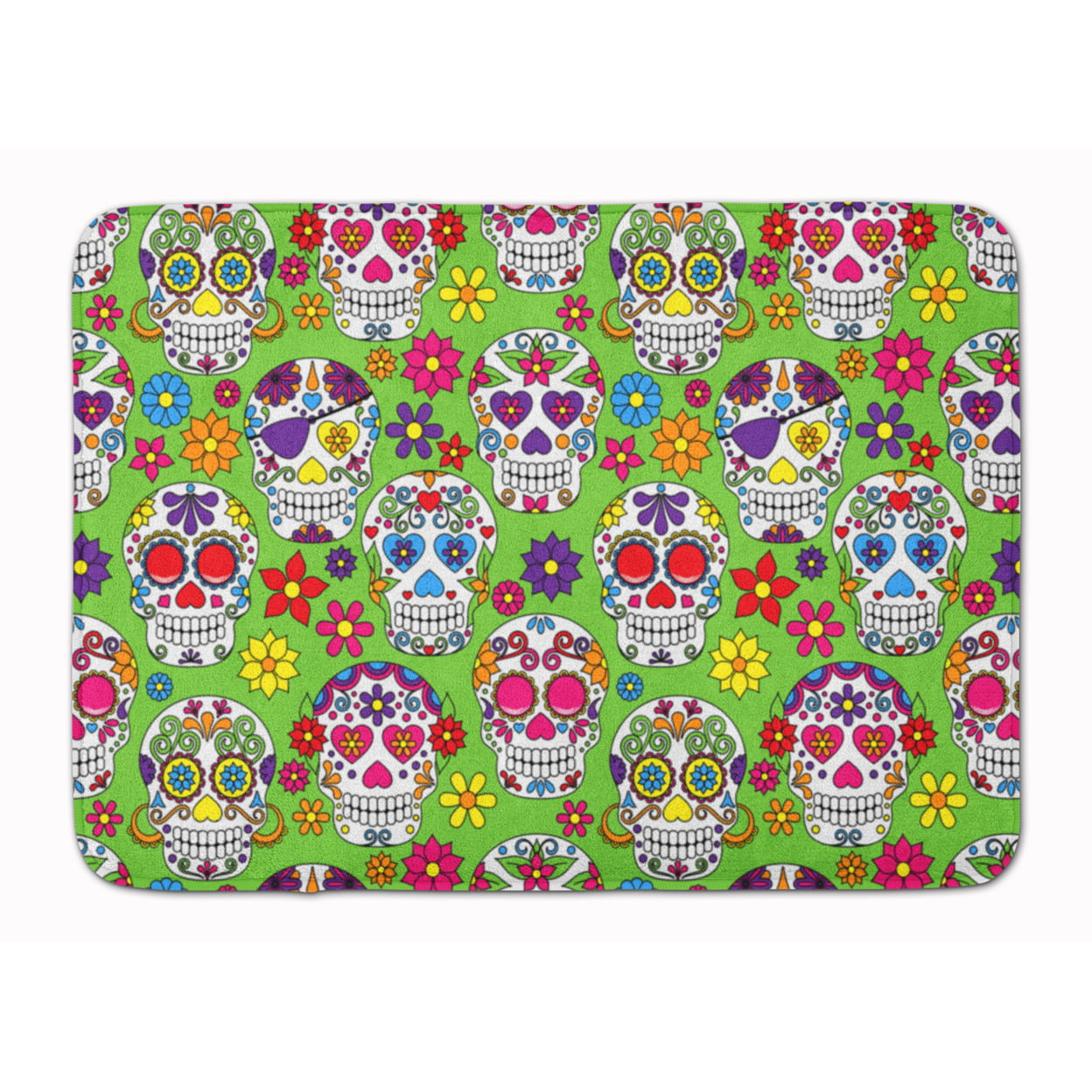 Day of the Dead Green Machine Washable Memory Foam Mat
