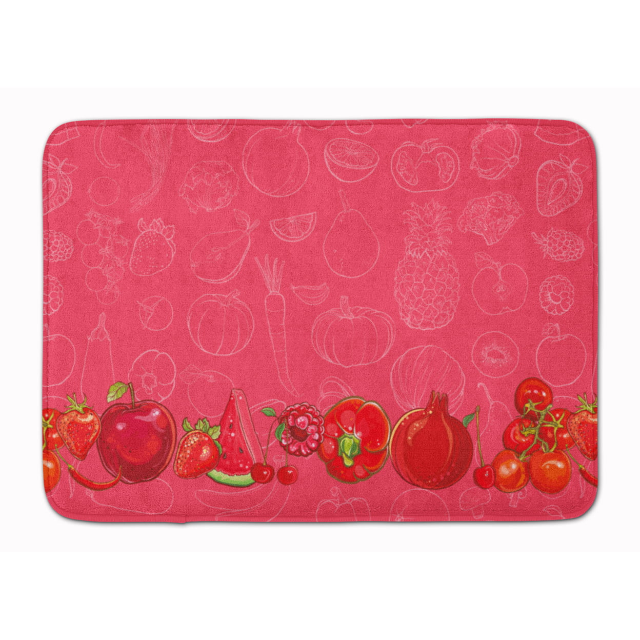 BB5133RUG Fruits & Vegetables in Red Machine Washable Memory Foam Mat