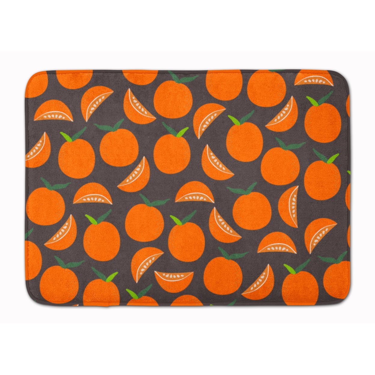 Oranges on Gray Machine Washable Memory Foam Mat