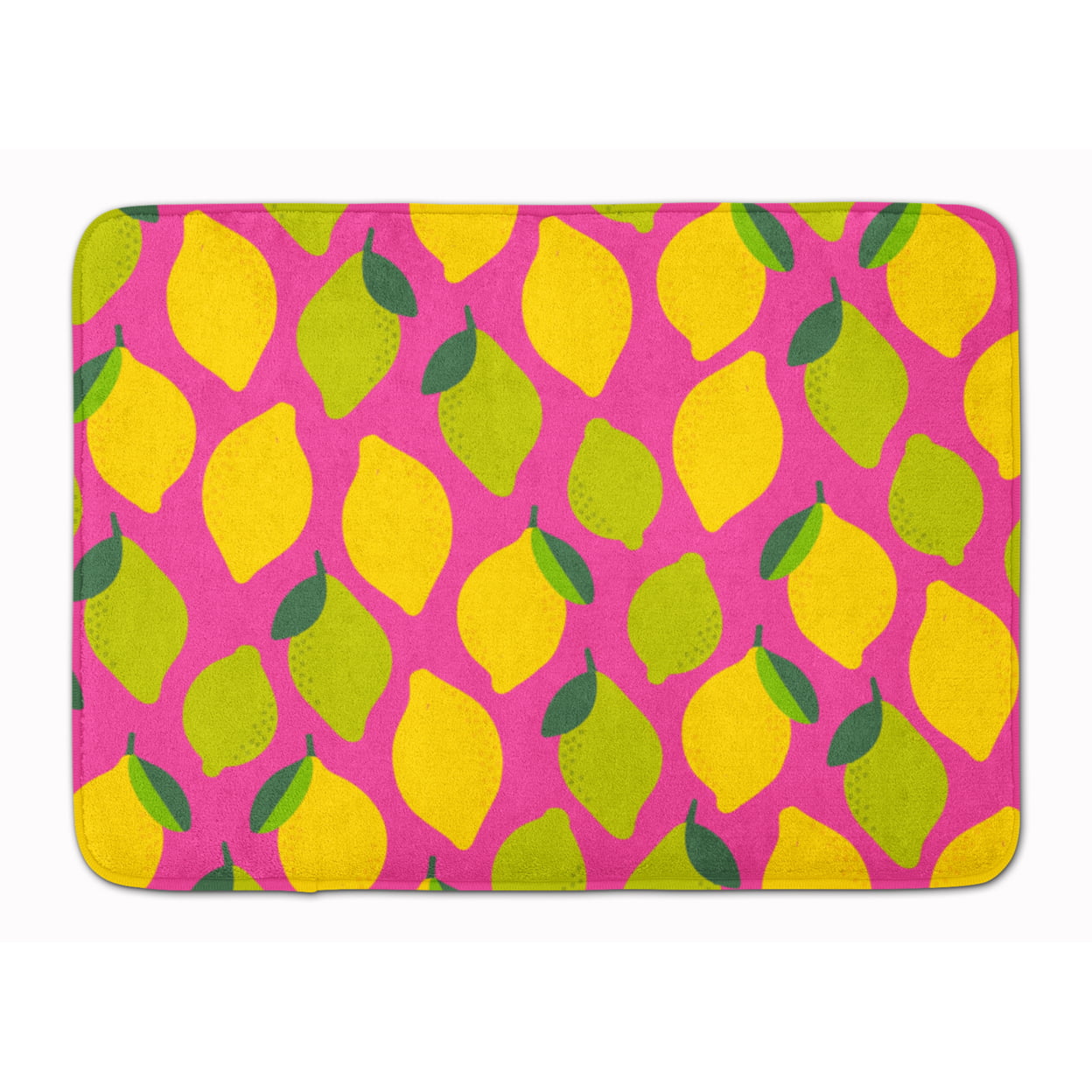 BB5143RUG Lemons & Limes on Pink Machine Washable Memory Foam Mat