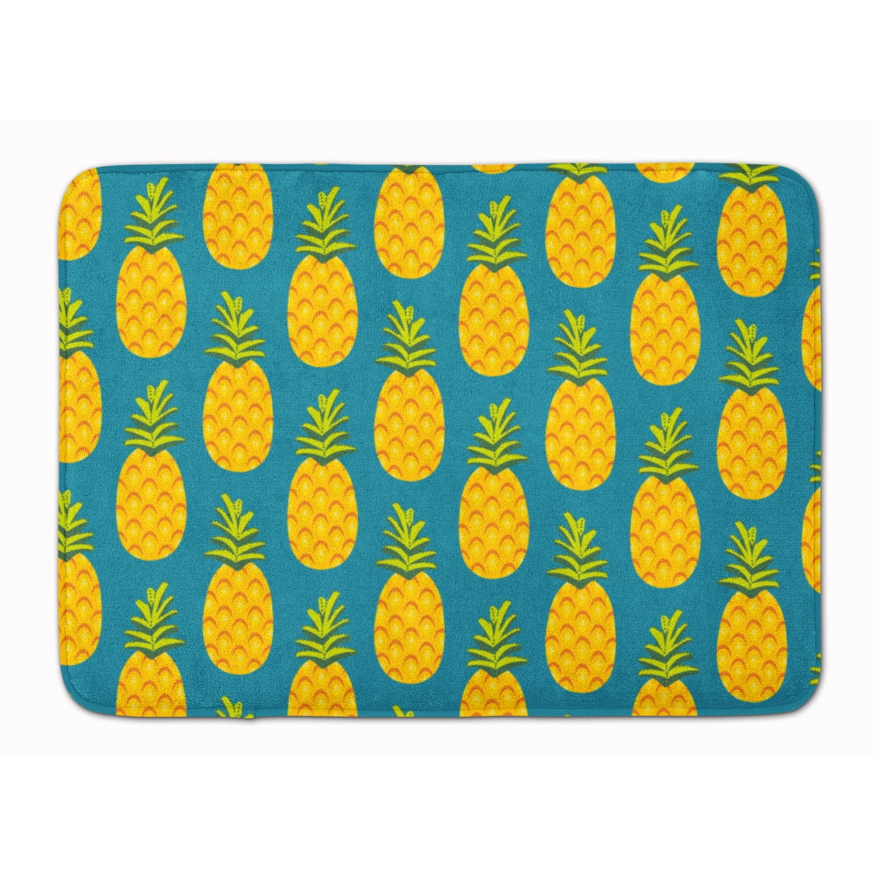 BB5145RUG Pineapples on Teal Machine Washable Memory Foam Mat