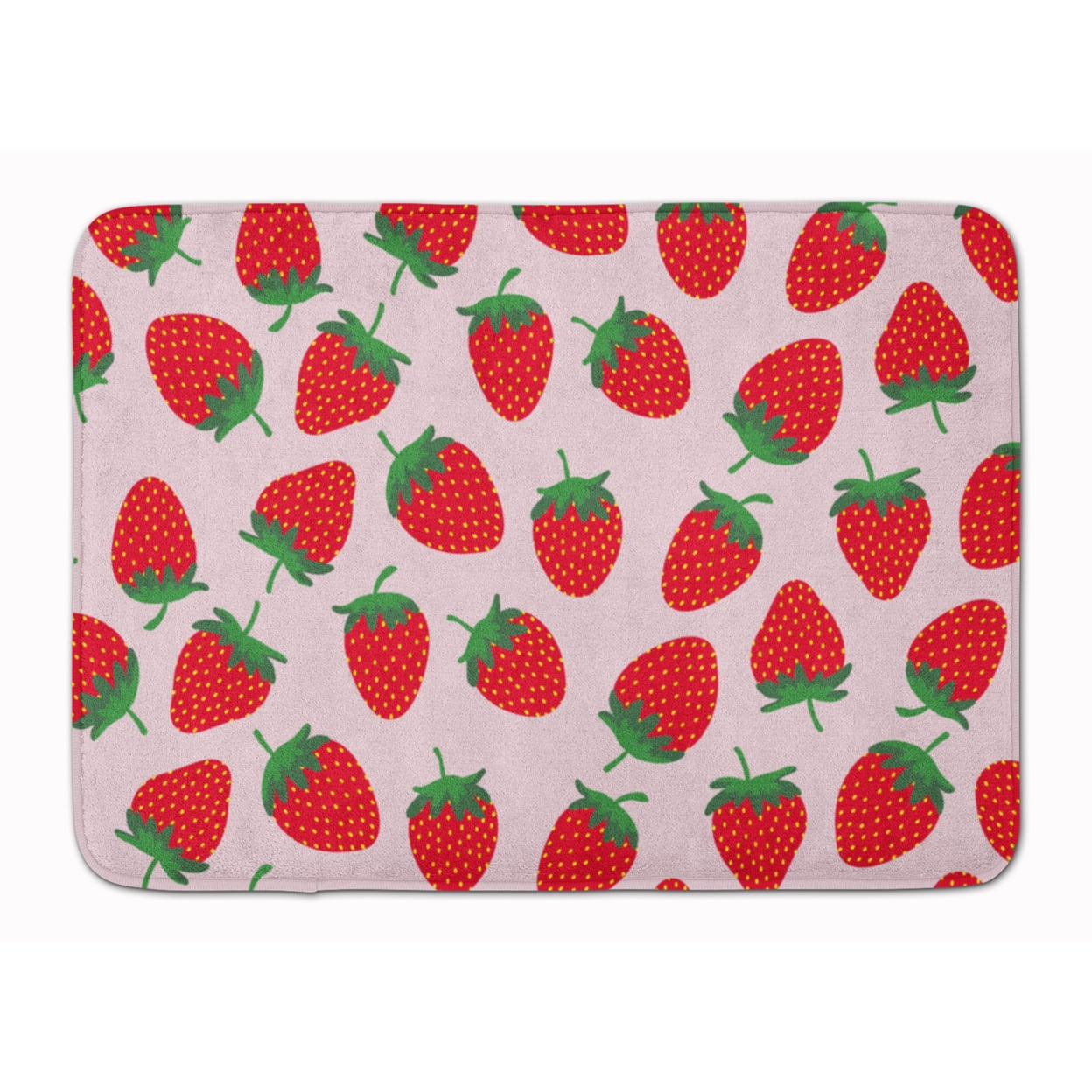 BB5146RUG Strawberries on Pink Machine Washable Memory Foam Mat