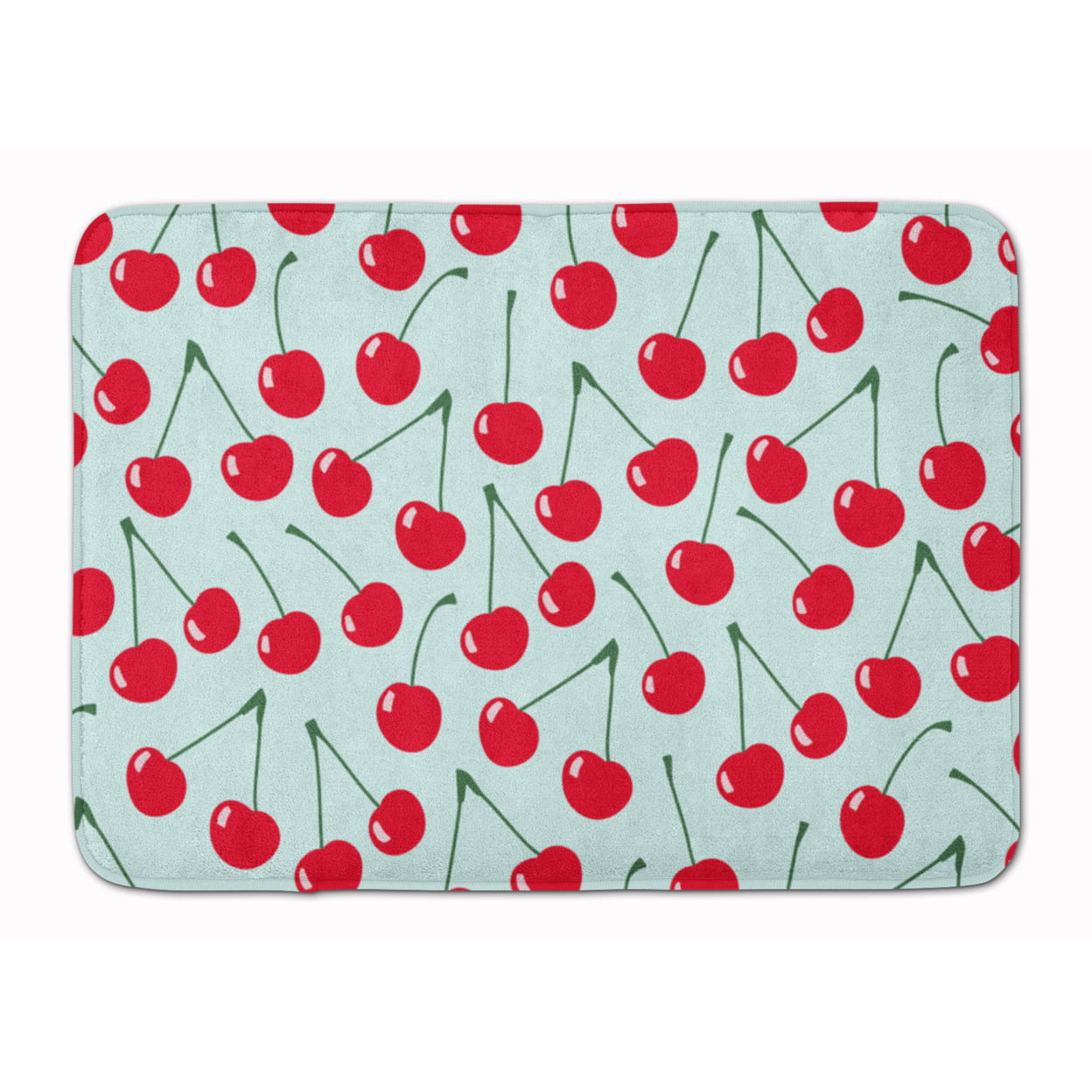 BB5148RUG Cherries on Blue Machine Washable Memory Foam Mat