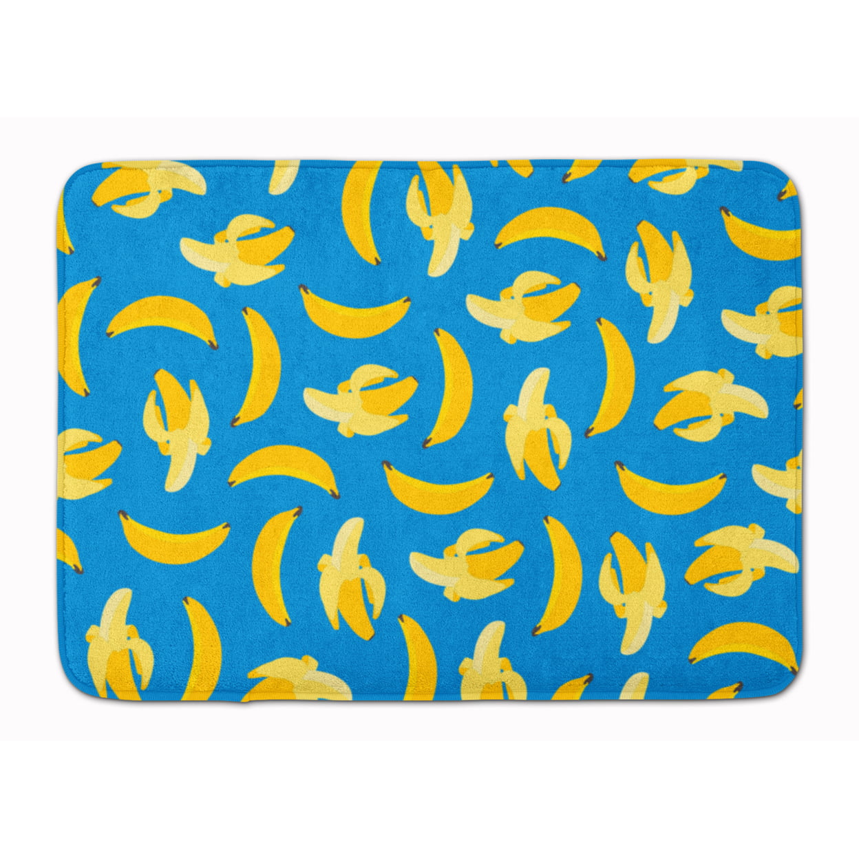 BB5149RUG Bananas on Blue Machine Washable Memory Foam Mat