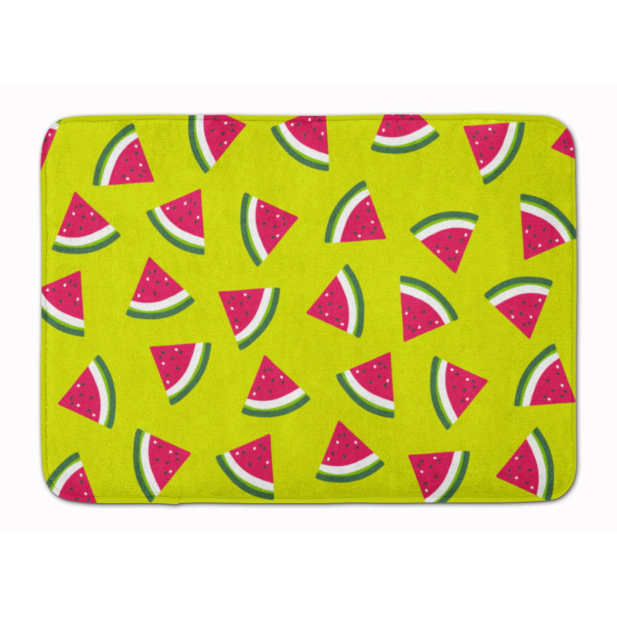BB5151RUG Watermelon on Lime Green Machine Washable Memory Foam Mat