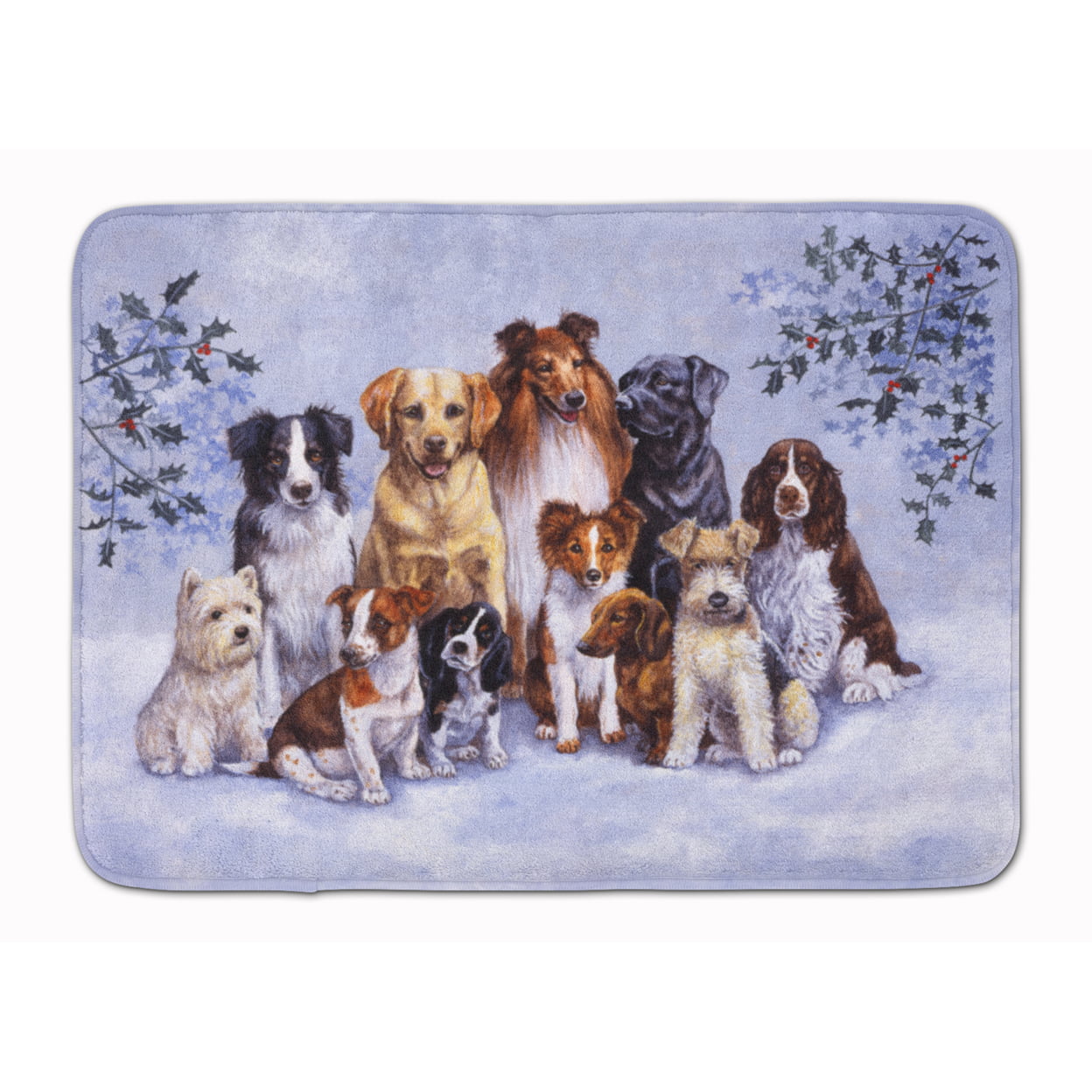 BDBA316ARUG Winter Dogs Machine Washable Memory Foam Mat
