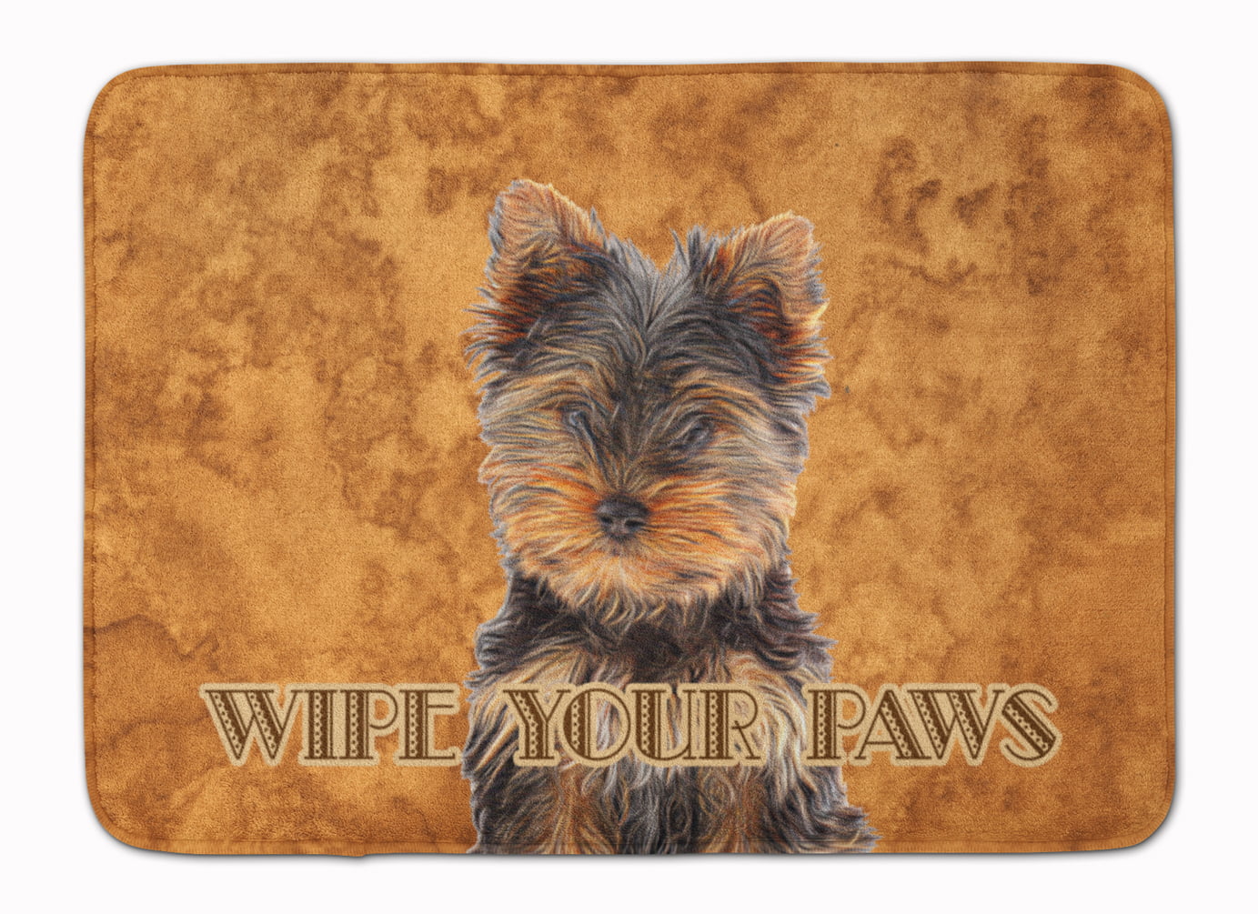 Yorkie Puppy & Yorkshire Terrier Wipe Your Paws Machine Washable Memory Foam Mat