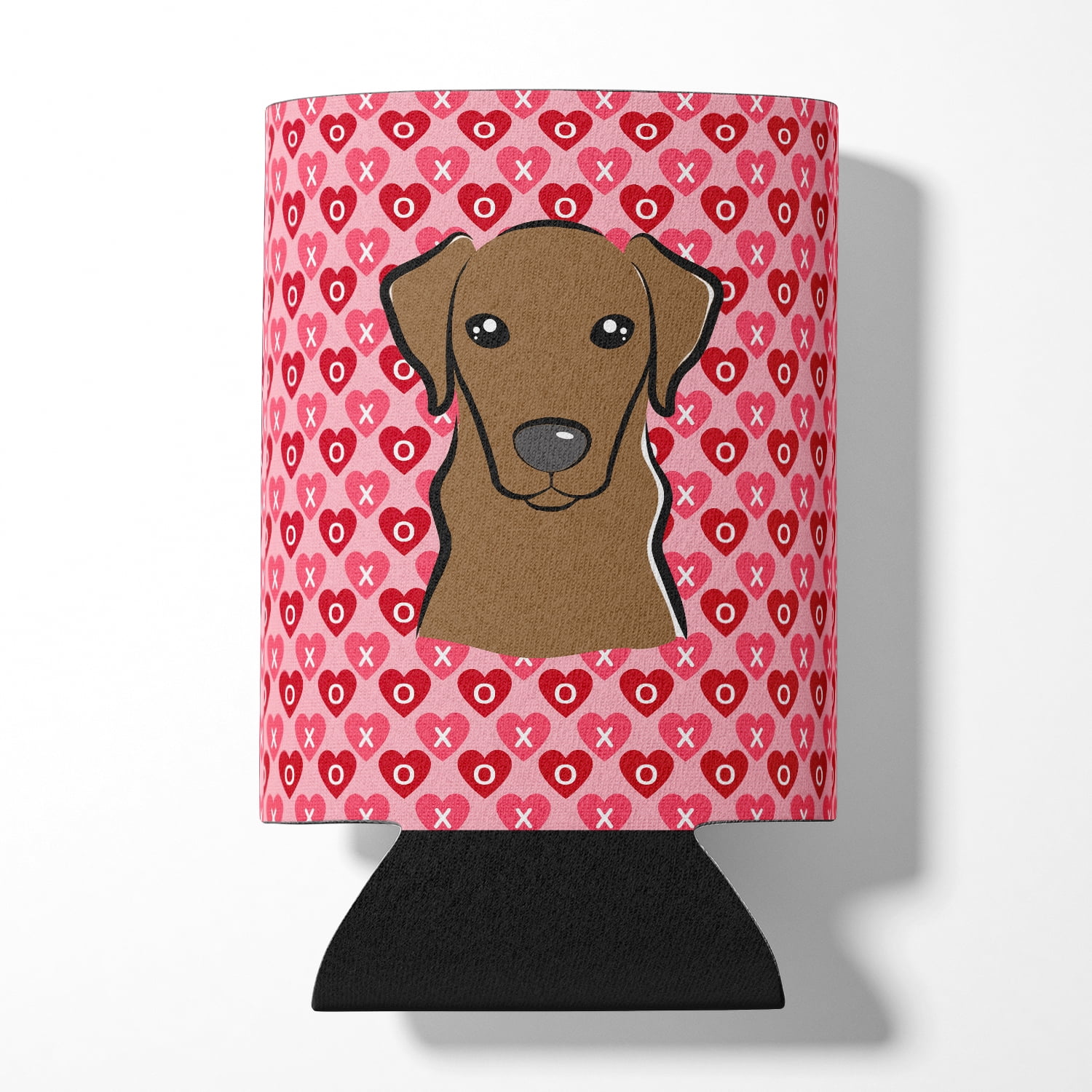 Chocolate Labrador Hearts Can or Bottle Hugger