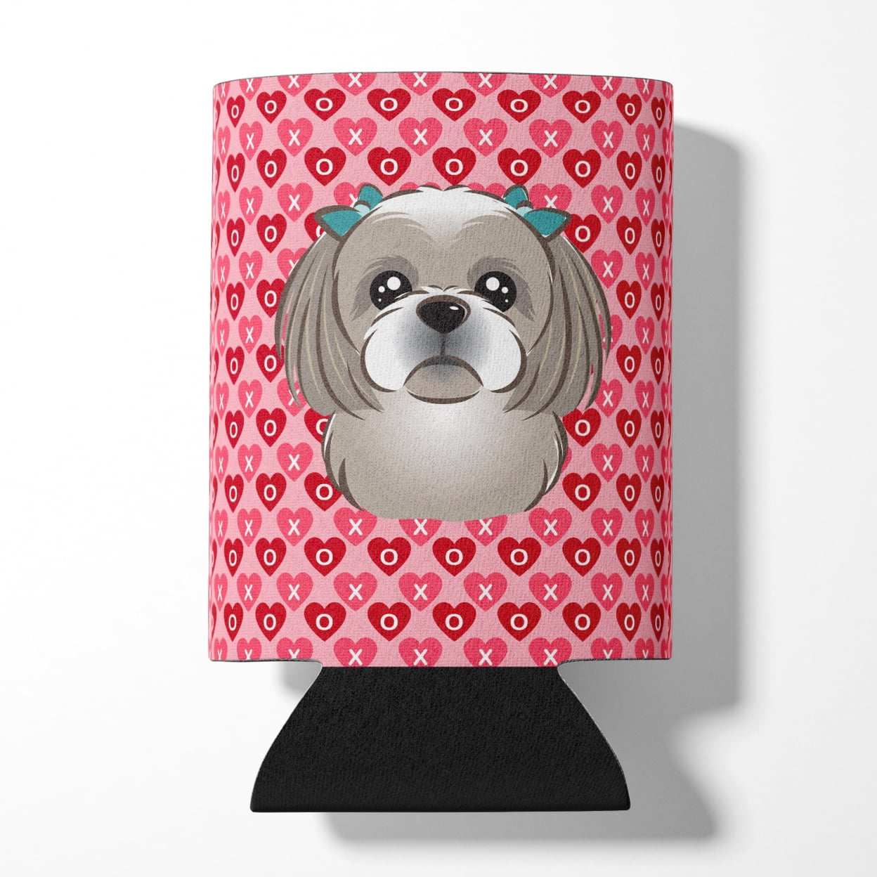 Gray Silver Shih Tzu Hearts Can or Bottle Hugger