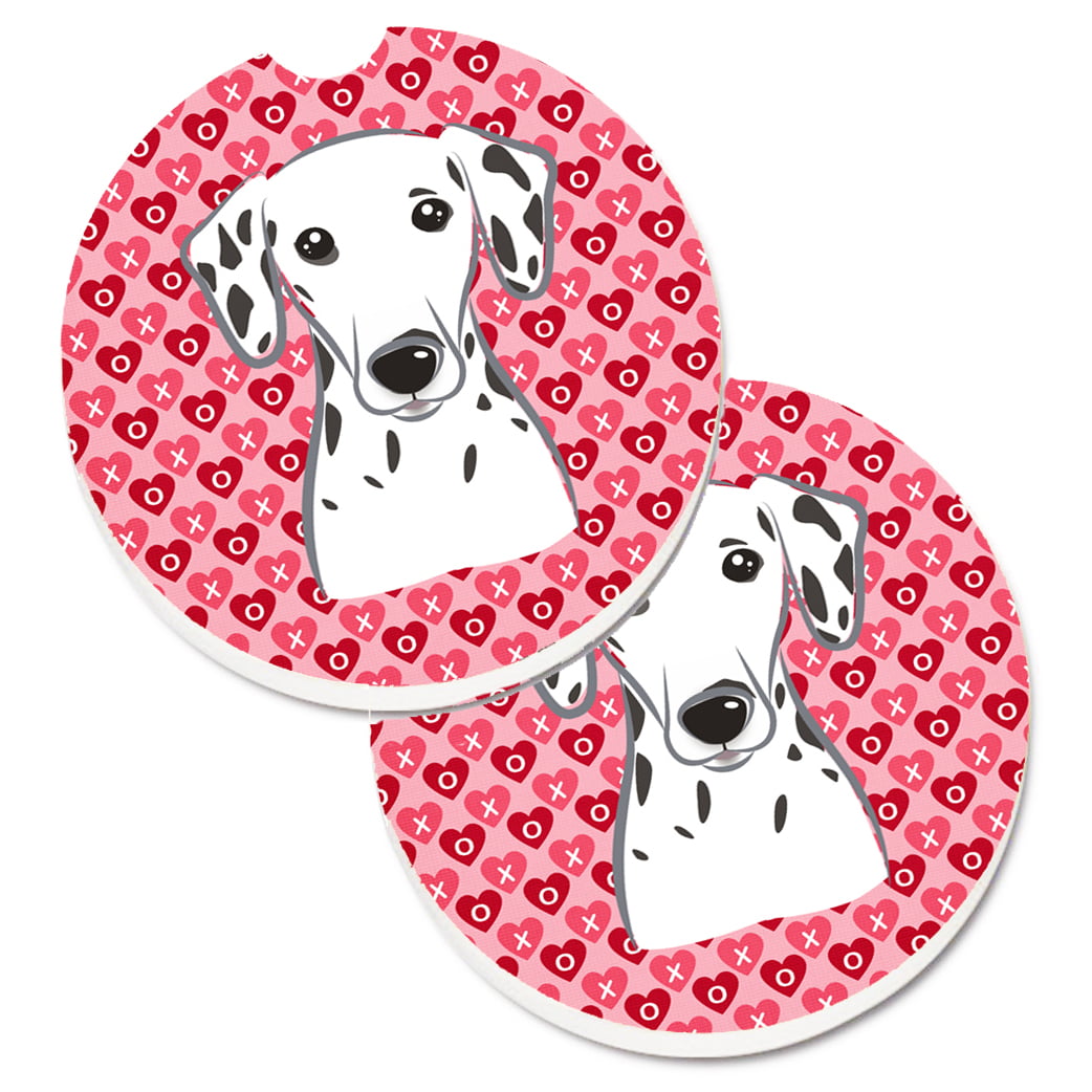 Dalmatian Hearts Cup Holder Car Coasters - Set of 2