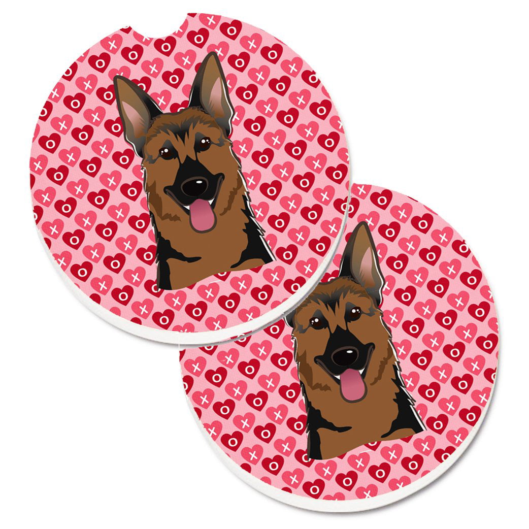 German Shepherd Hearts Cup Holder Car Coasters - Set of 2