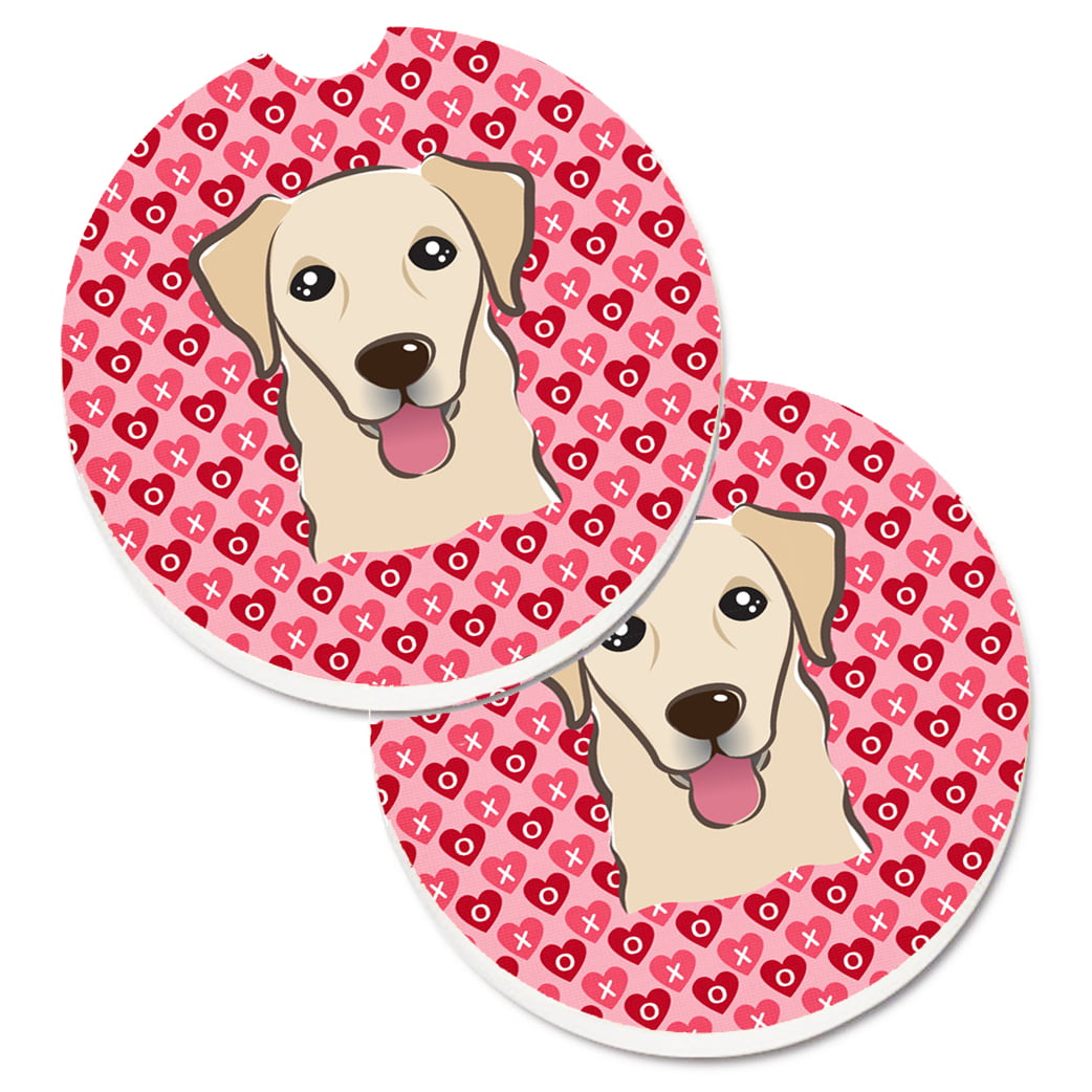 Golden Retriever Hearts Cup Holder Car Coasters - Set of 2