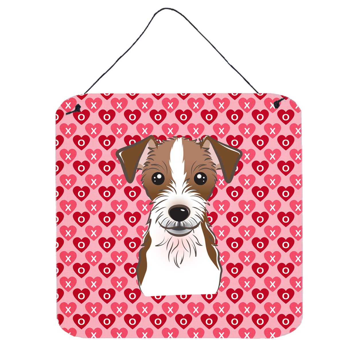 Jack Russell Terrier Hearts Wall or Door Hanging Prints