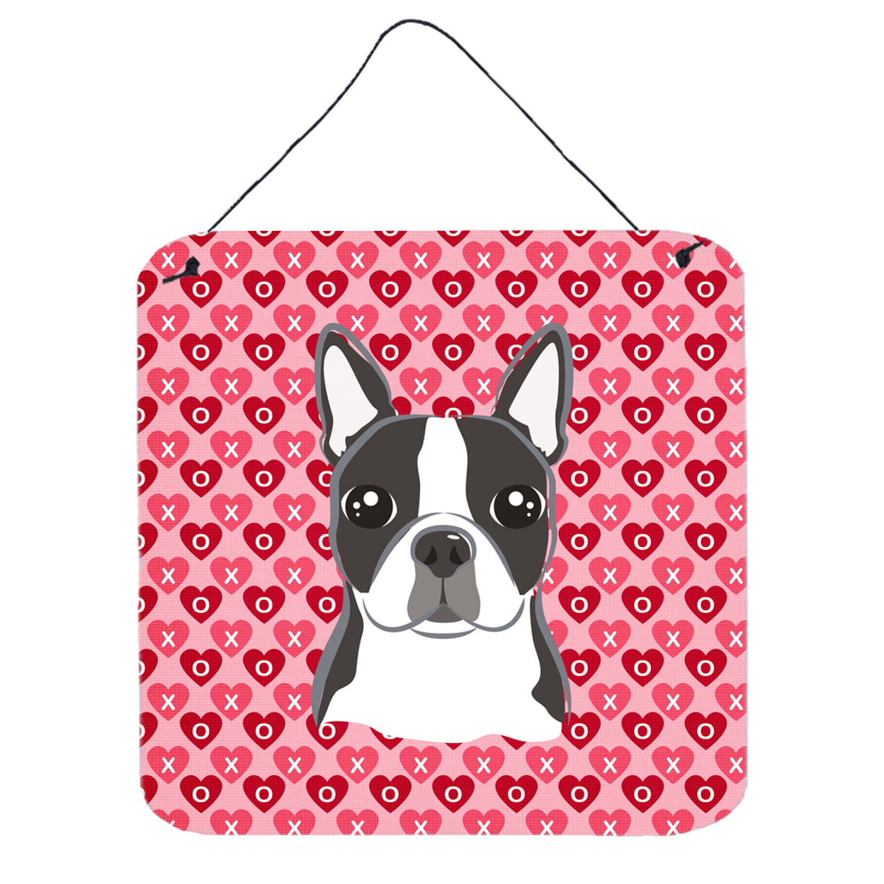 Boston Terrier Hearts Wall or Door Hanging Prints