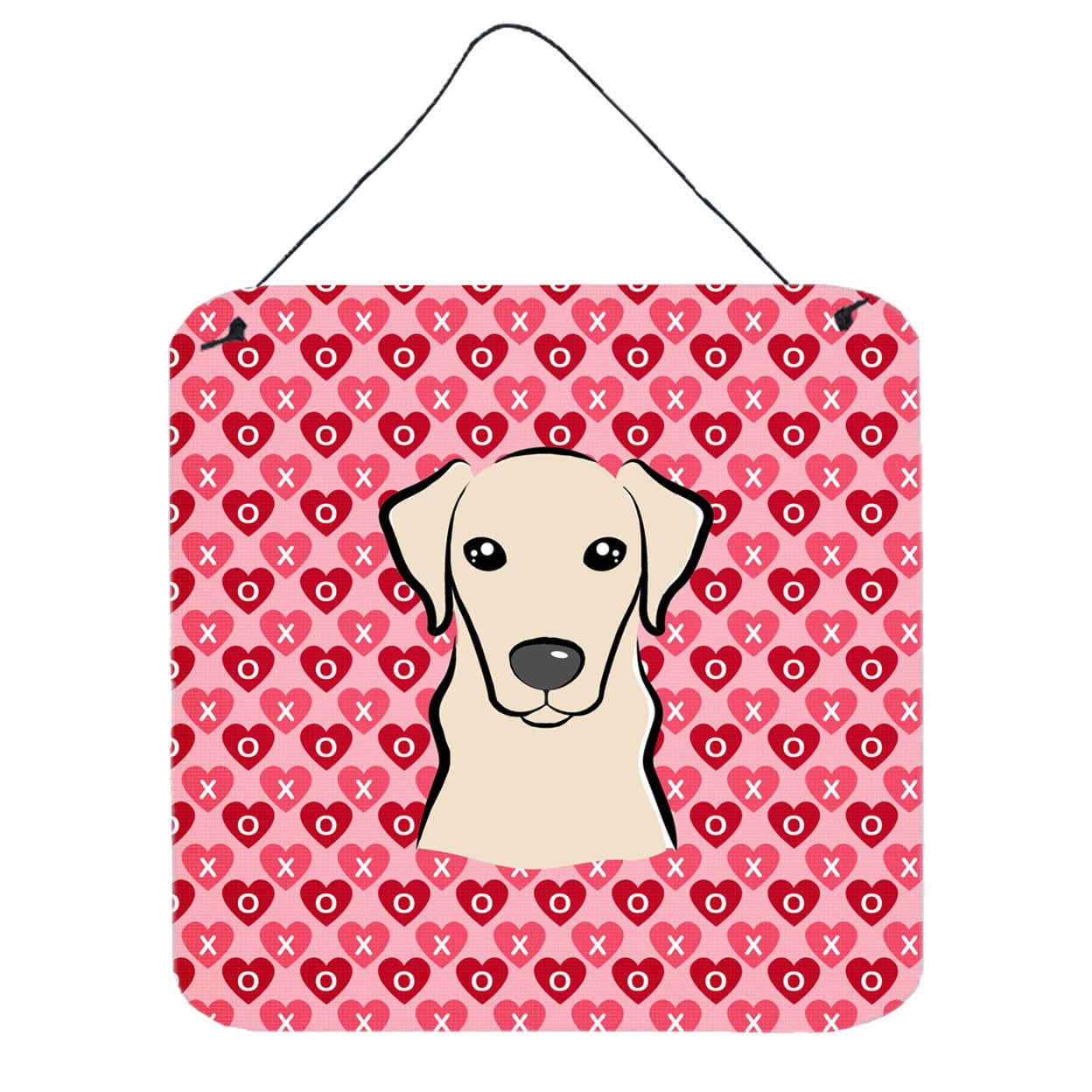 Yellow Labrador Hearts Wall or Door Hanging Prints