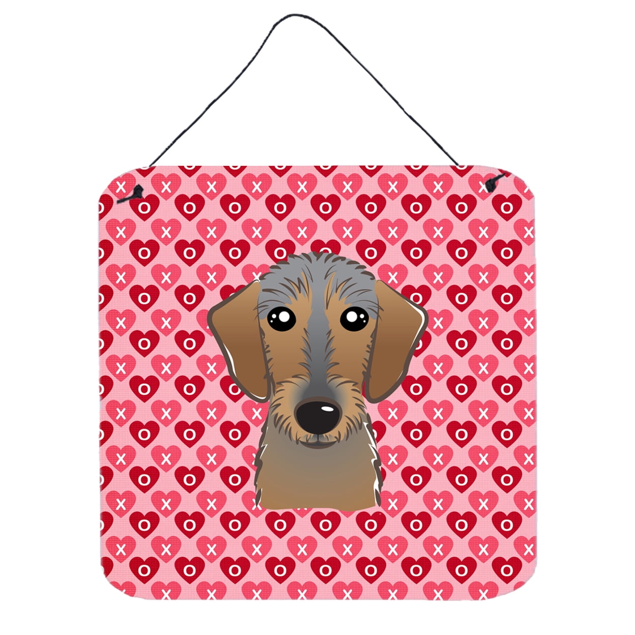 Wirehaired Dachshund Hearts Wall or Door Hanging Prints