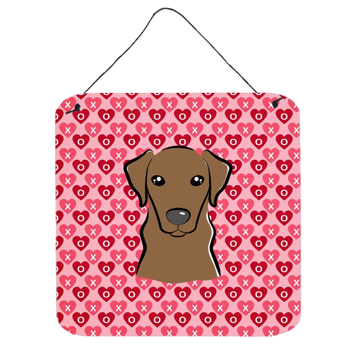 Chocolate Labrador Hearts Wall or Door Hanging Prints