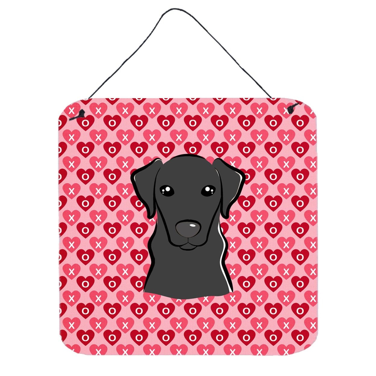 Black Labrador Hearts Wall or Door Hanging Prints