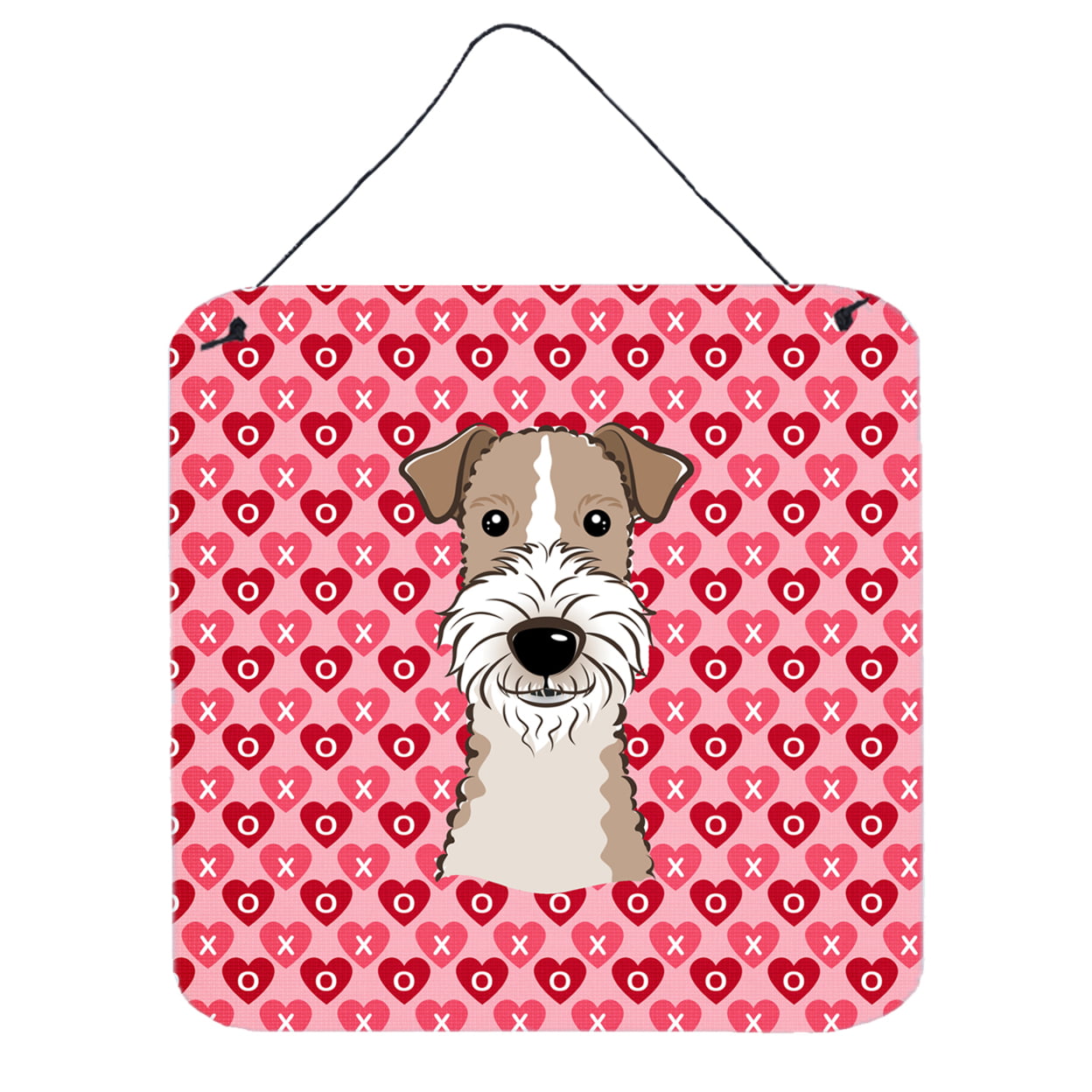 Wire Haired Fox Terrier Hearts Wall or Door Hanging Prints