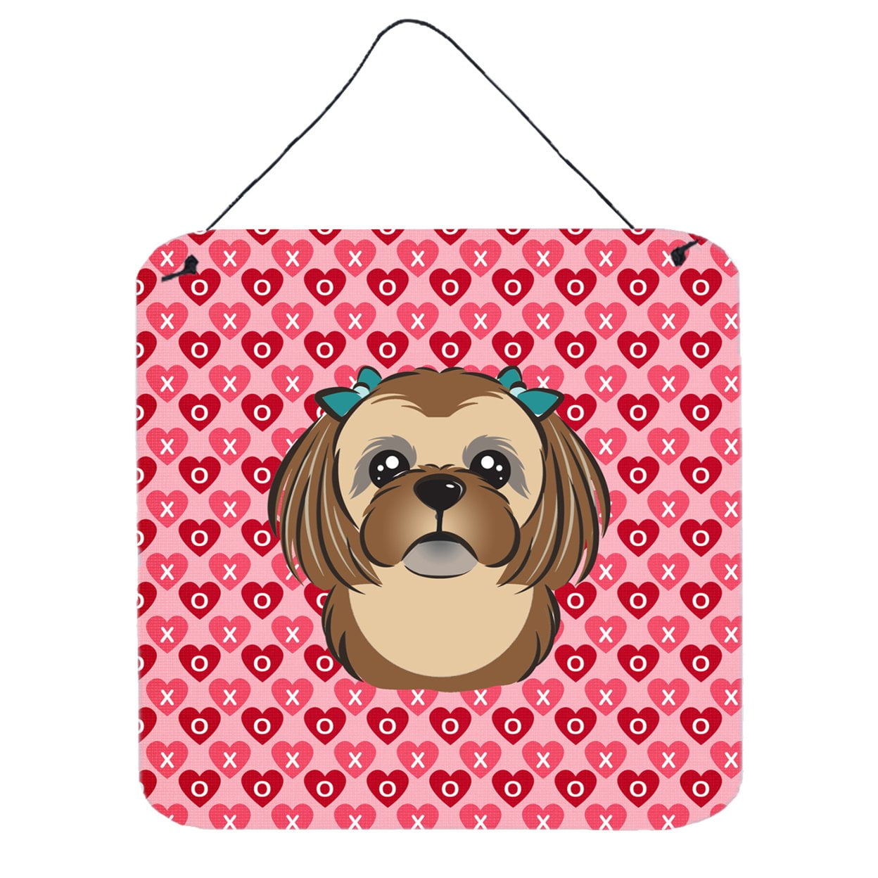 Chocolate Brown Shih Tzu Hearts Wall or Door Hanging Prints