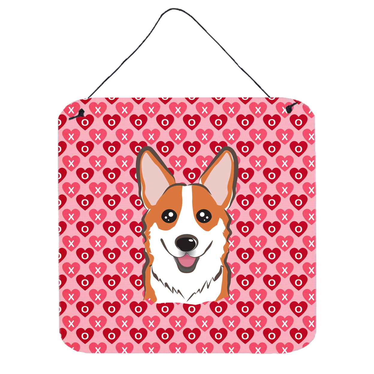 Red Corgi Hearts Wall or Door Hanging Prints