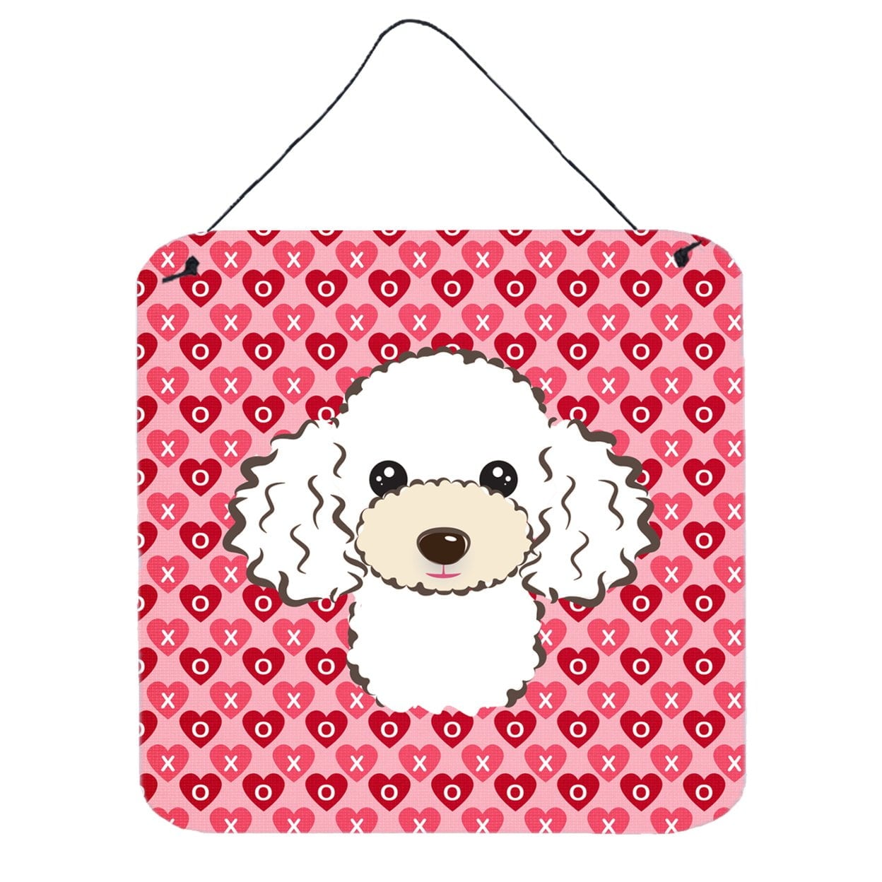 White Poodle Hearts Wall or Door Hanging Prints