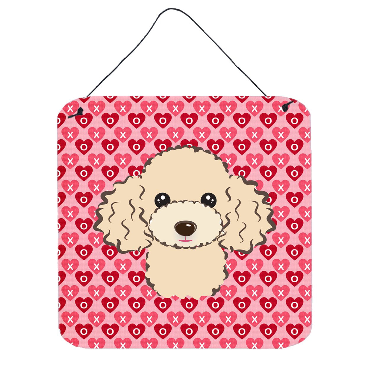 Buff Poodle Hearts Wall or Door Hanging Prints