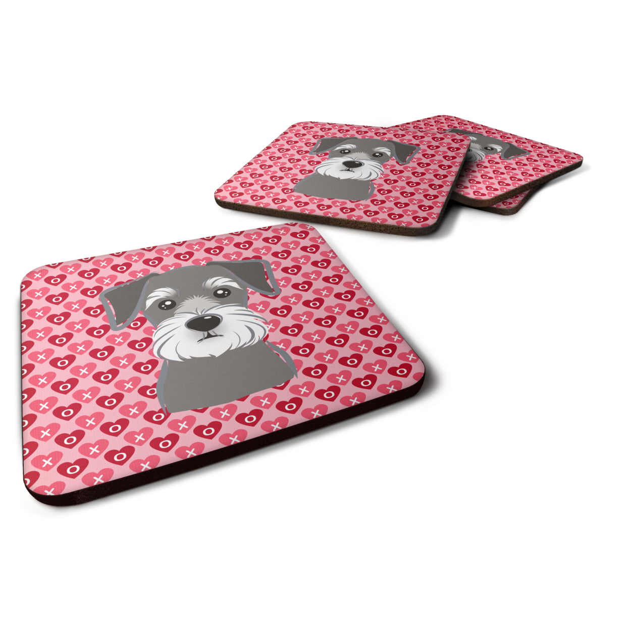 Schnauzer Hearts Foam Coasters - Set of 4