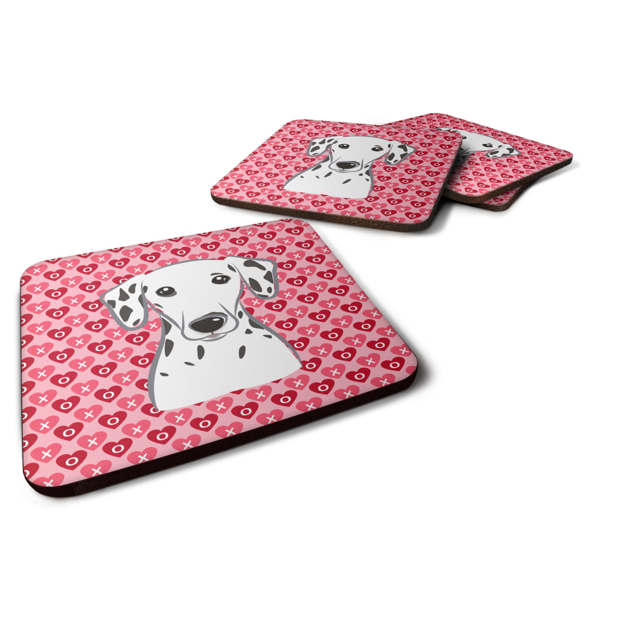 Dalmatian Hearts Foam Coasters - Set of 4