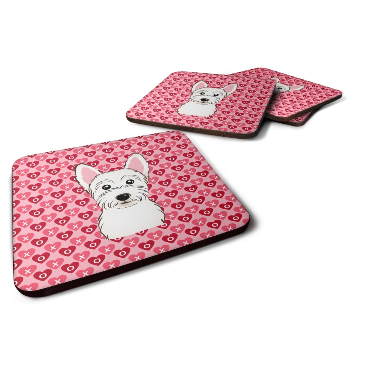 Westie Hearts Foam Coasters - Set of 4