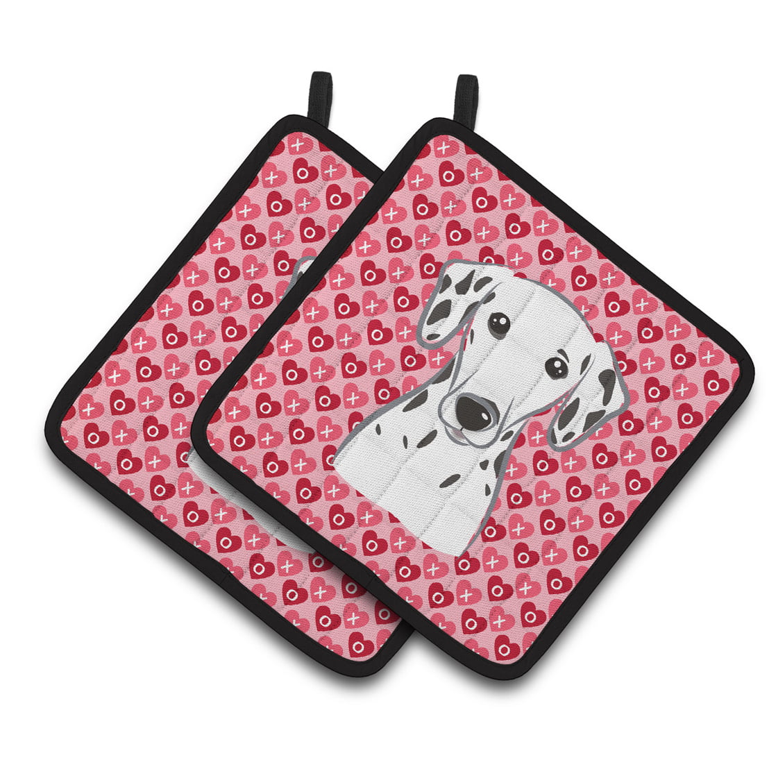 Dalmatian Hearts Pair of Pot Holders