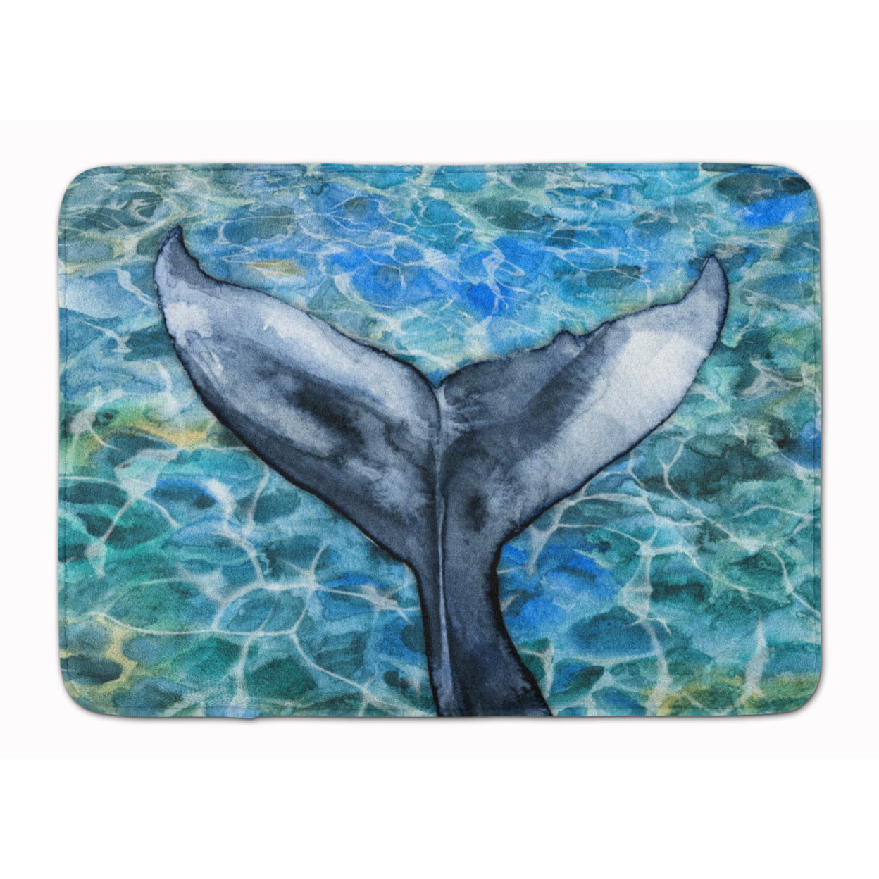 BB5337RUG Whale Tail Machine Washable Memory Foam Mat